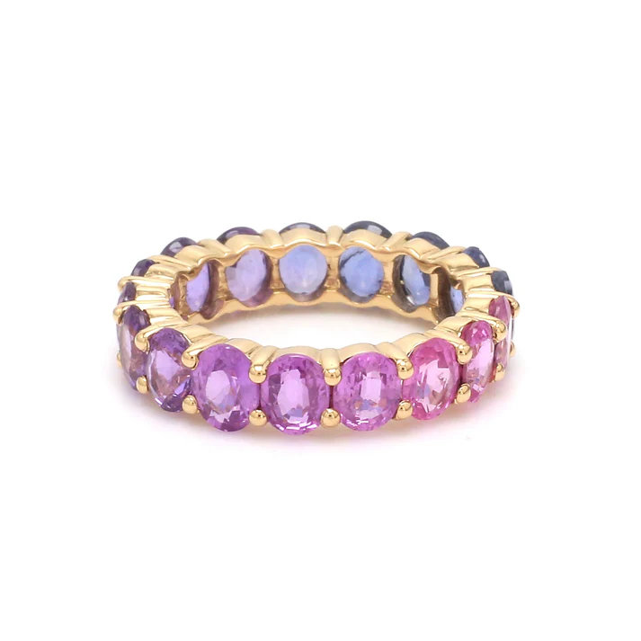 Pink Purple Blue Sapphire Ring