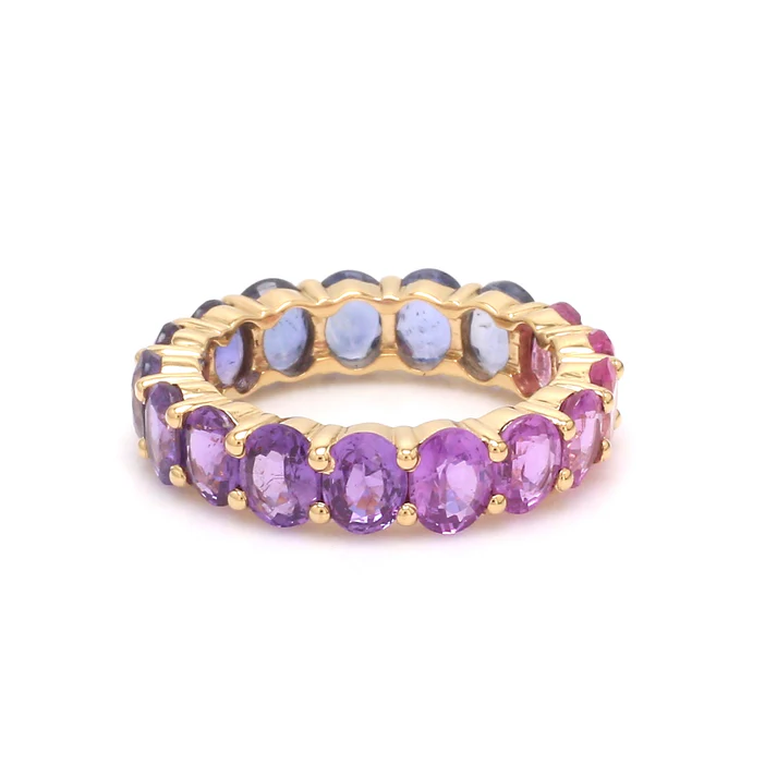 Pink Purple Blue Sapphire Ring