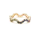 Rainbow Sapphire Wave Ring