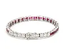 Ruby and Diamond Princess Cut Bracelet