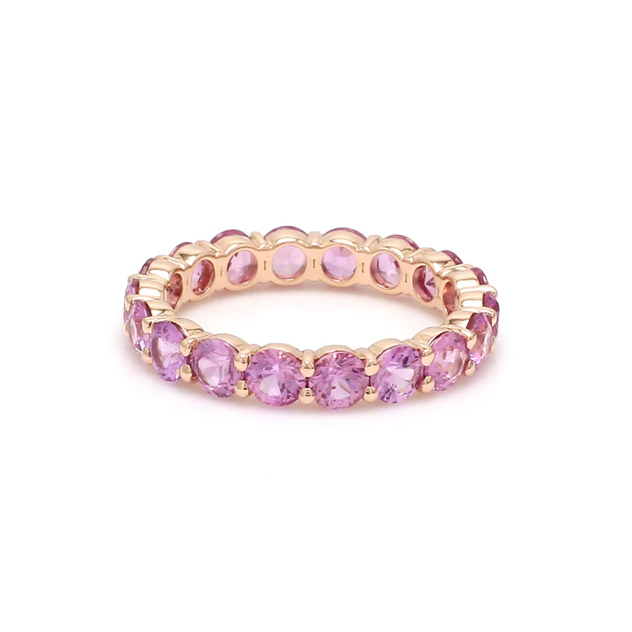 Pink Sapphire 3.50MM Round Ring