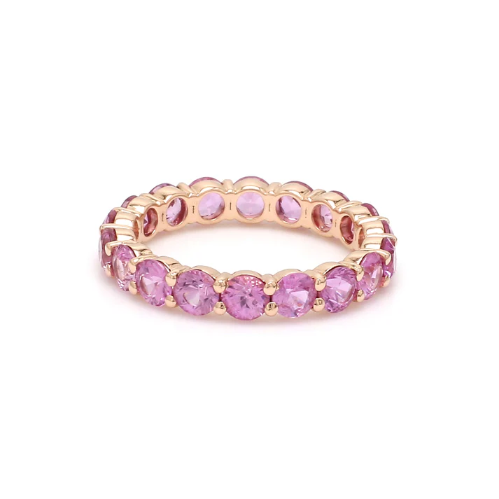 Pink Sapphire 3.50MM Round Ring