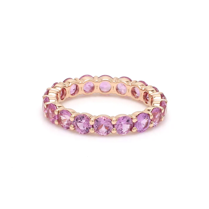 Pink Sapphire 3.50MM Round Ring