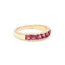 Pink Tourmaline Square Channel Set Ring