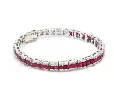 Ruby and Diamond Princess Cut Bracelet