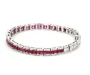 Ruby and Diamond Princess Cut Bracelet