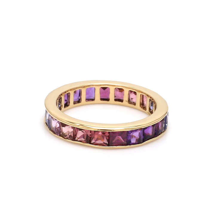 Purple Blue Channel Set Ring