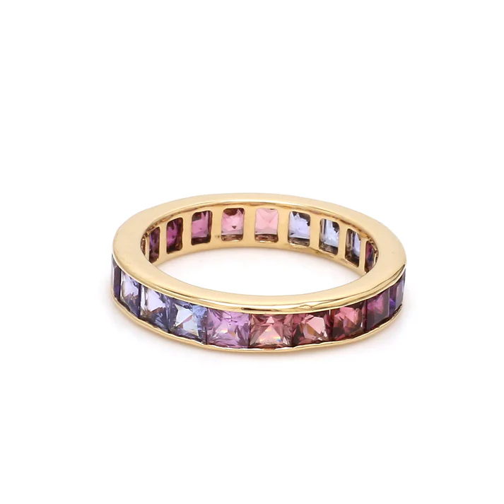 Purple Blue Channel Set Ring