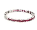 Ruby and Diamond Princess Cut Bracelet