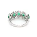 Emerald and Diamond Oval Five Stone Ring