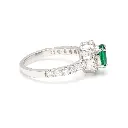 Emerald Oval Diamond Halo Ring