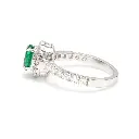 Emerald Oval Diamond Halo Ring