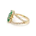 Emerald Three Pear Diamond Ring