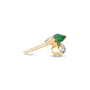 Marquise Emerald & Diamond Stud