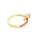 Pink Sapphire Pear Diamond Bypass Ring