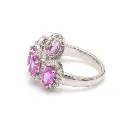 Pink Sapphire Oval Diamond Five Stone Ring