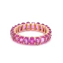 Pink Sapphire Oval Cut Eternity Band Ring