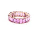 Pink Sapphire Emerald Cut Eternity Ring