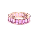 Pink Sapphire Emerald Cut Eternity Ring