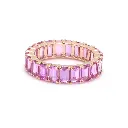 Pink Sapphire Emerald Cut Eternity Ring