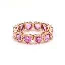 Pink Sapphire Heart Bezel Set Ring