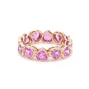 Pink Sapphire Heart Bezel Set Ring