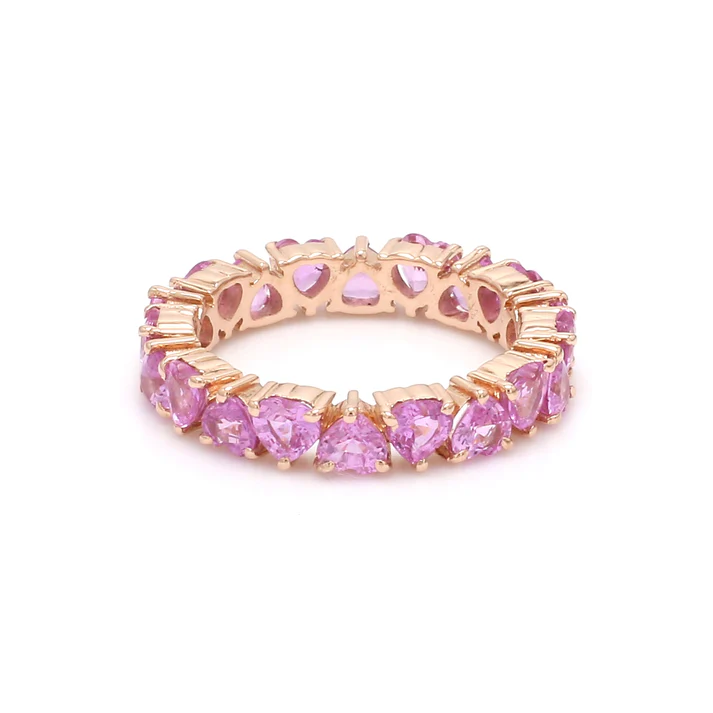 Pink Sapphire Heart Upside Down Ring