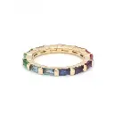 Rainbow Gemstone Bar Set Ring