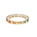 Rainbow Gemstone Bar Set Ring