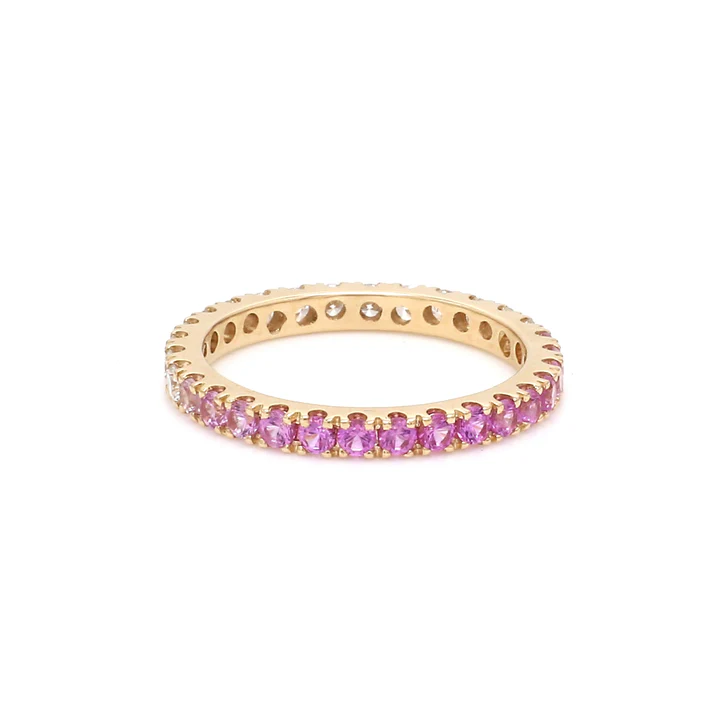 Pink Sapphire Diamond Half & Half Ring