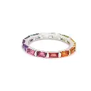 Rainbow Gemstone Horizontal Baguette Ring