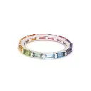 Rainbow Gemstone Horizontal Baguette Ring