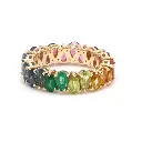 Rainbow Gemstone Pear Upside Down Ring