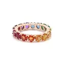 Rainbow Gemstone Prong Set Heart Ring