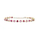 Ruby & Pink Sapphire Bubble Link Bracelet