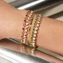 Ruby & Pink Sapphire Bubble Link Bracelet