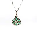 Emerald Diamond Flower Pendant