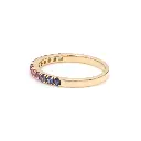 Rainbow Sapphire Round Half Eternity Ring