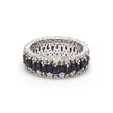 Blue Sapphire Baguette Diamond Ring