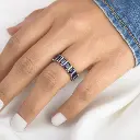 Blue Sapphire & Diamond Alternate Ring