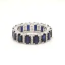 Blue Sapphire & Diamond Alternate Ring