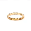 Yellow Sapphire Round Thin Band Ring 