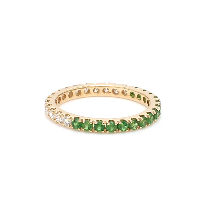 Tsavorite Diamond Half & Half Ring 