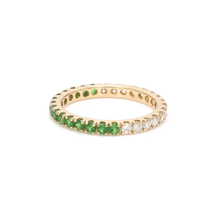 Tsavorite Diamond Half & Half Ring 