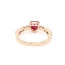 Ruby Heart Diamond Solitaire Ring 