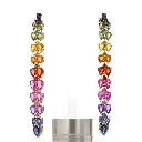 Rainbow Sapphire Pear Long Earrings