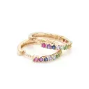 Rainbow Gemstone Mini Hoops