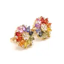 Rainbow Sapphire Marquise & Diamond Studs