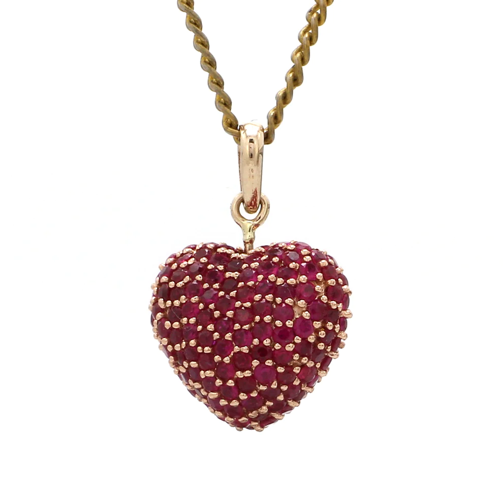 Ruby Heart Pave Pendant