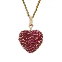 Ruby Heart Pave Pendant